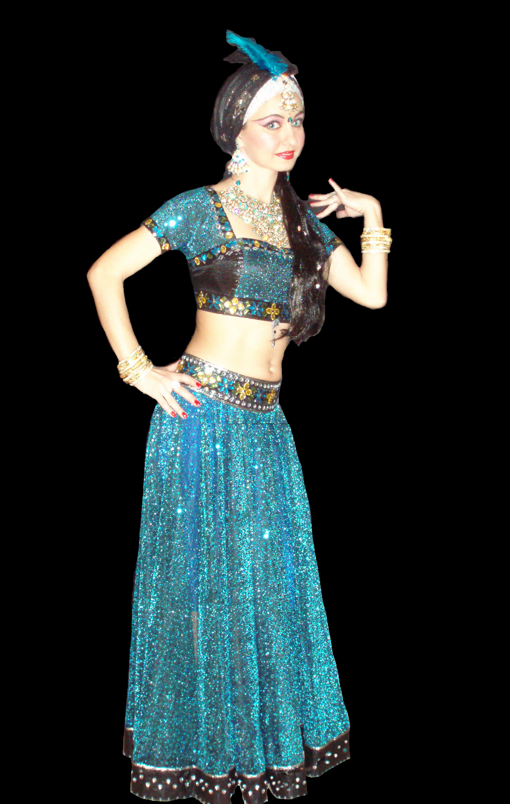 Черно-синий индийский костюм "Хисс"