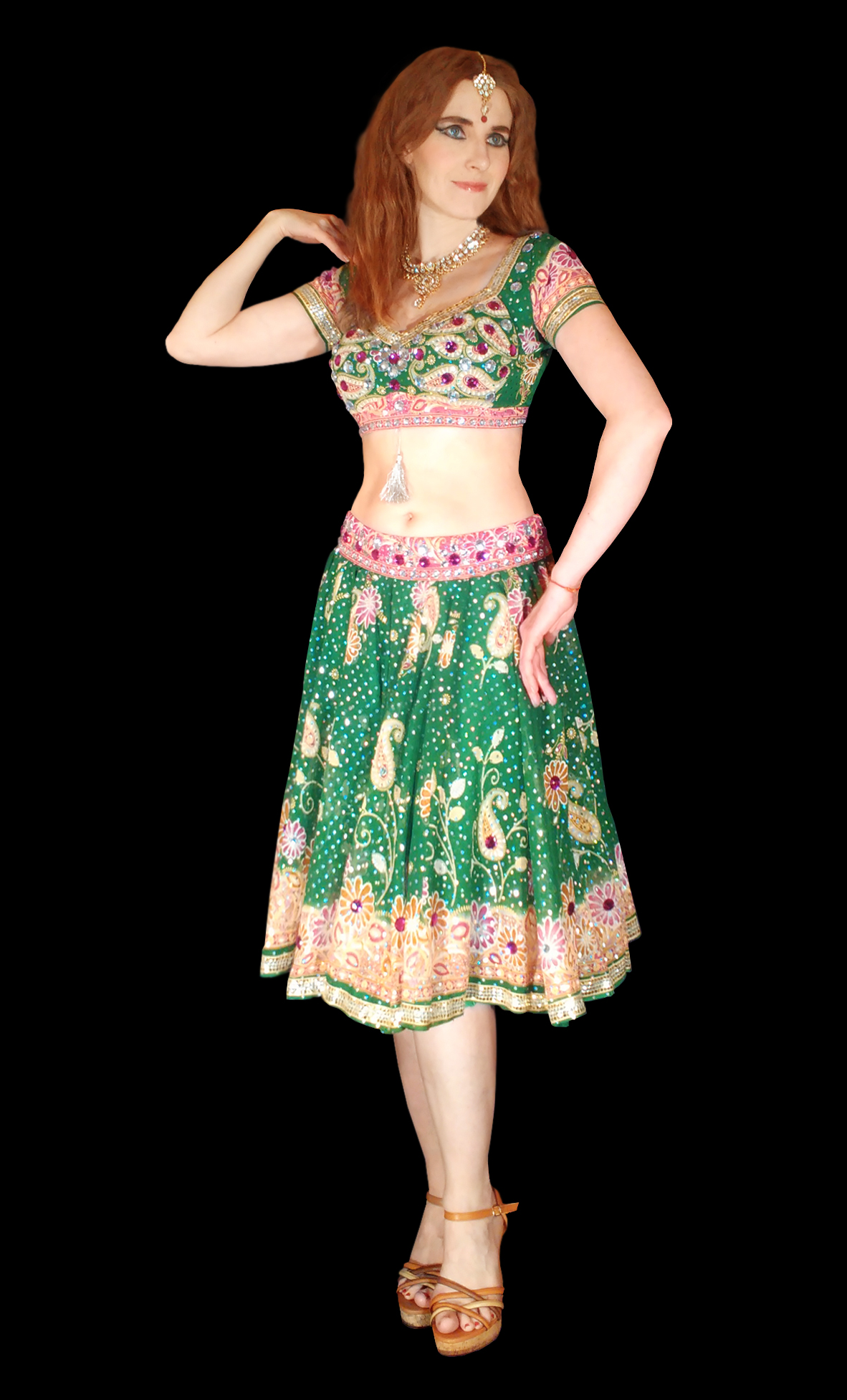 Индийский костюм. Зеленый